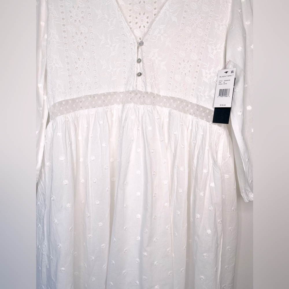 Black Tape_ White Eyelet Mini Dress - Picture 9 of 12